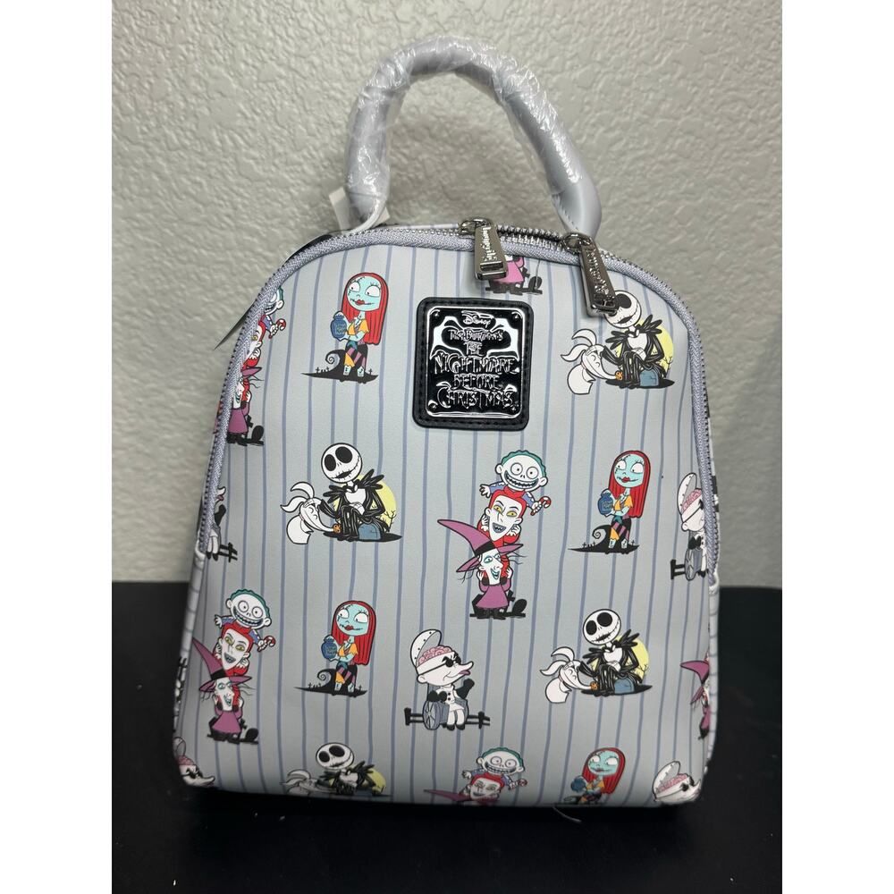Loungefly Disney The Nightmare Before Christmas Cast Striped Mini Backpack NWT